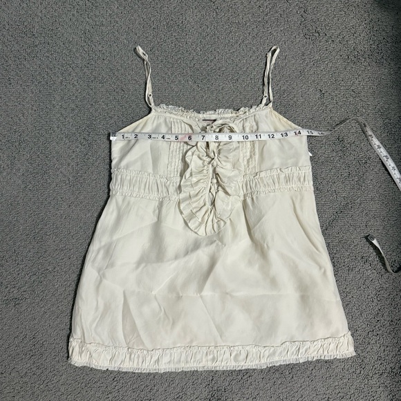 Vintage Y2K Cream Juicy Couture Camisole Blouse Sleeveless Tank Top Coquette - Picture 14 of 16